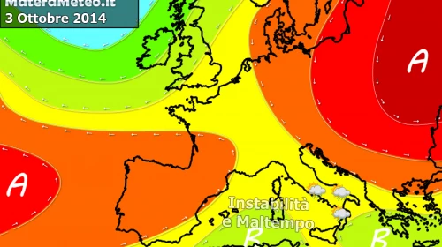 Primo week-end di Ottobre 2014 molto perturbato. Pioggia dal pomeriggio.